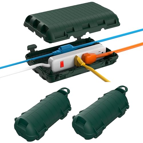 Outdoor Extension Cord Box, 3 Pack Large Waterproof Electrical Box Plug Protector Cable Connection Safety Cover IP54 Water-Resistant for Power Strip, Holiday Light and Decorations, Green - color: 3 Pack Green