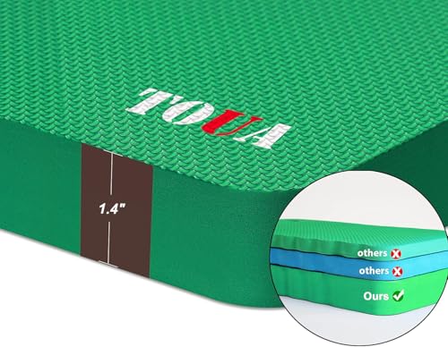 TOUA Kneeling Pad Thick Extra Large High Density Foam Comfort for Work Gardening Yoga Exercise Garden Knee, Green 2 Pack - color: Green, size: Large - 2 Pack