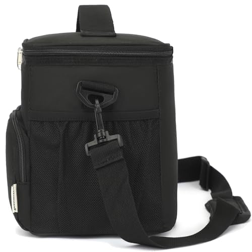 GYEUKHAM Unisex Insulated Lunch Bag, Black, 10.2 x 7.5 x 9 inches, Durable Oxford Fabric, PEVA Lining, 3+ Years - color: Black#2