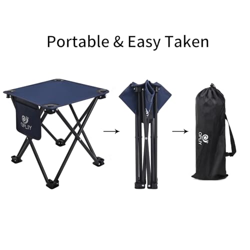 Opliy Camping Stool 2 Pack,13.5 Inch Portable Folding Stool for Outdoor Gardening and Beach Hiking Fishing,Foot Stool with Carry Bag (Blue) - color: Blue