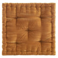 20" x 20" Yellow Velvet Floor Pillow – Plush Luxe Accent for Lounging & Décor