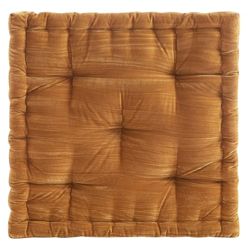 20" x 20" Yellow Velvet Floor Pillow – Plush Luxe Accent for Lounging & Décor