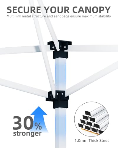 10x10 Pop Up Canopy Tent Outdoor Canopy with No Removable Sidewall One-Person Set Up Heavy Duty Commercial Instant Tent Shelter-Black - color: Black, size: 10x10FT/0-Sidewall
