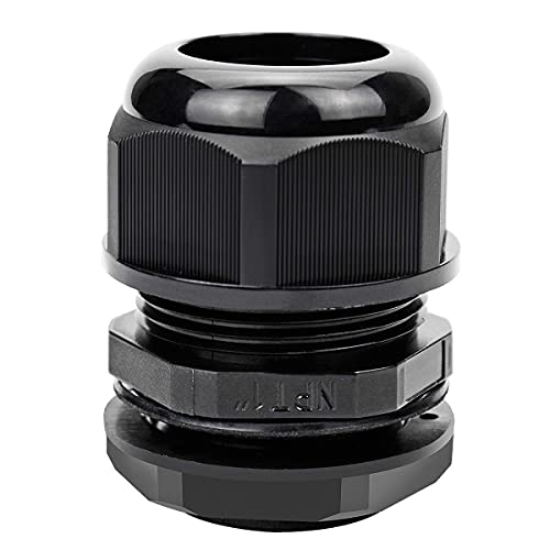 XHF 2 Pcs 1" IP68 Strain Relief Nylon Cord Grip Waterproof NPT Cable Glands Adjustable UL Listed and RoHS Compliant (Black) - color: Black, size: 1"-2pcs