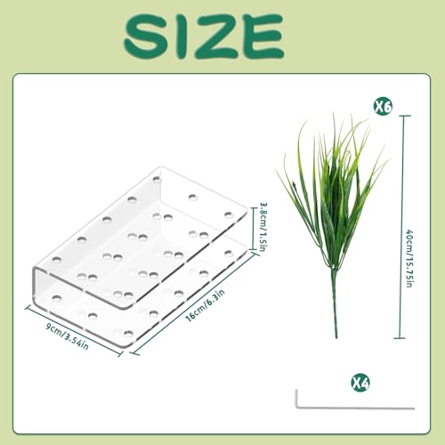 6 PCS Fake Grass Plants Pee Post for Outdoor, Reusable Washable Artificial Grass for Dogs to Pee on, Guides and Trains Dogs to Urinate, with Acrylic Plate and Ground Nails for Fixing