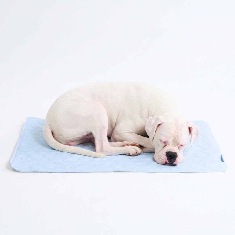 Spark Paws Cooling Mat for Dogs - Self Cooling Dog Mat & Pet Cooling Pad for Large, Medium & Small Dogs - Non-Toxic, Non-Gel Washable Cooling Bed - Hearts Blue - Size XL - color: Hearts Blue, size: X-Large