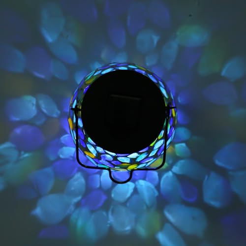 Afirst Mosaic Solar Lanterns Outdoor - Glass Hanging Solar Lights Hollow Out Waterproof Table Lamp Outdoor Decorative for Garden, Patio, Holiday Party Outdoor Decoration - style: Coins