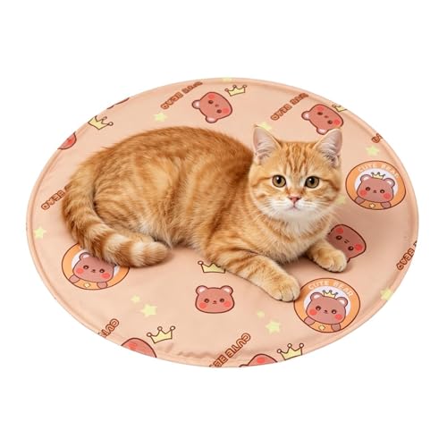 Widely Use Cooling Dog Bed - Soft Gel Non-Slip Pad, Foldable Reusable Mat, Pressure Activated Sheet | for Car Trip Park Beach Picnic Balcony Lawn Travel Summer Heat Relief - color: Khaki