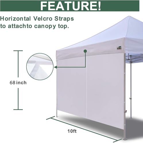 Eurmax USA Instant Canopy SunWall Canopy Middle Zipper Wall for Easy Entry and Exit Sidewall for Pop Up Canopy Tent,1 Pack Sidewall Only (10Ft×5.6Ft,Black) - color: black, size: 10x5.6ft