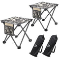 Opliy Camping Stool 2 Pack,13.5 Inch Portable Folding Stool for Outdoor Gardening and Beach Hiking Fishing,Foot Stool with Carry Bag (Camouflage) - color: Camouflage