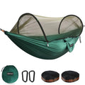 Chihee Ultra-Light Travel Camping Hammock Pop-up Net Hammock 660lbs Load Capacity,Breathable,Quick-Drying Parachute Nylon 2 Premium Carabiners,2 Tree Slings Included for Outdoor Backpacking Hiking - color: Dark Green