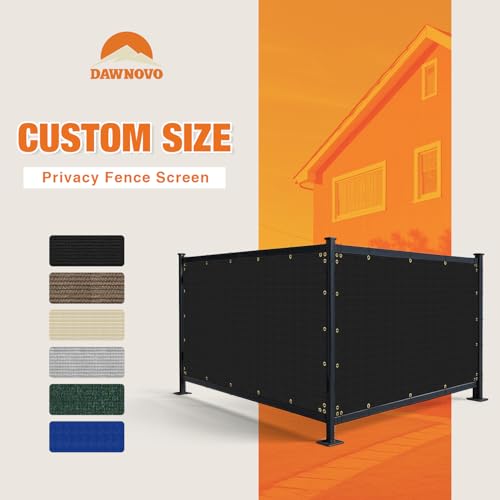 4' x 20' Privacy Fence Screen with Brass Grommets Heavy Duty Fencing Cover Windscreen Mesh Shade Net Cover Zip Ties Included for Backyard Garden Patio Outdoor, Black
