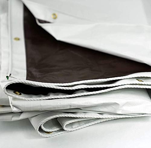 Watershed Innovations HydraTarp Super Heavy-Duty 16 Mil Thick Waterproof White/Brown Reversible Tarp, 18 by 24 Feet - size: 18ft x 24ft