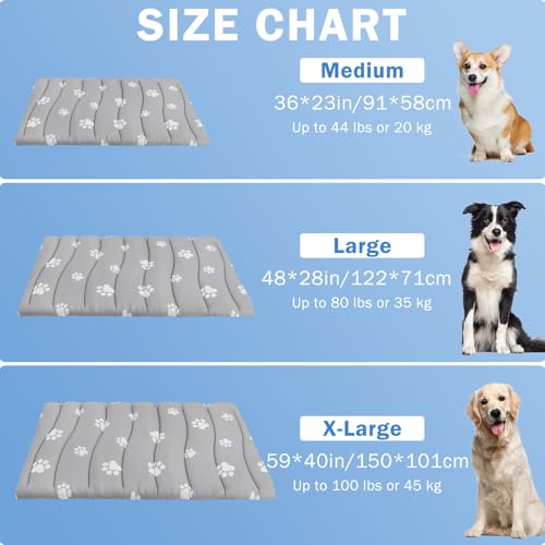 SCENEREAL Dog Cooling Mat for Crate, Thicken Self-Cooling Dog Pad Reversible (Cool & Warm), 59"x40" Pet Cool Bed for M Large XL Dogs,Kennel Sofa Mats Machine Washable, Durable Non-Toxic Gel, Outdoor - color: Grey Footprint, size: X-Large(59" L x 40" W x 1
