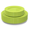 POSATE Plastic Plates Disposable 60 PCS, Heavy Duty 30 Dinner Plates 10.25" and 30 Dessert Plates 7.5" for Party, Green - color: Green