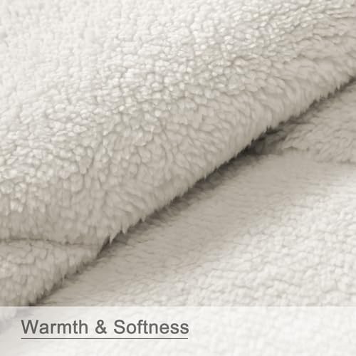 zzlamb Outdoor Camping Blanket with Sherpa Lining,Puffy Thick Camp Quilt for Sleeping,Packable Warm Wearable Fleece Blankets for Cold Weather,Traveling,Backpacking,Picnics,Beach,Stadium 52x75in - color: Sea Sonata