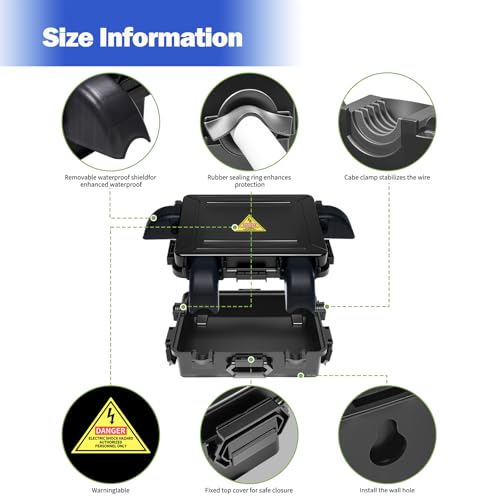 Small Outdoor Electrical Box,Waterproof Extension Cord Cover(Inner 7.3 * 5.1 * 1.6 inch) Weatherproof Connection Box w/4 Cable Entry Protect for Plug,Connector,Festive Light (2 PCS, Black) - color: 2PCS, size: Small