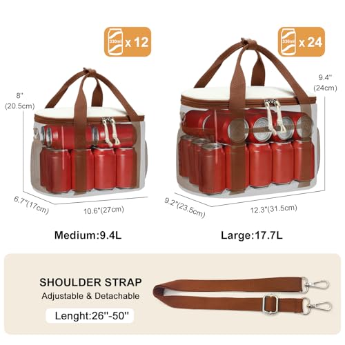 BTOOP Insulated Lunch Bag for Women Adult, Large Lunch Box Cooler with Adjustable Shoulder Strap Leak-Proof Lunch Tote for Work Teacher Picnic Beach (Cream-Large) - color: Cream, size: Large