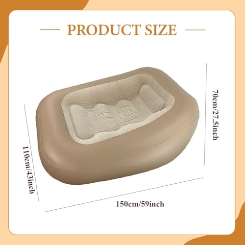 predolo Inflatable Lounger Folding Sofa Chair Air Bed Couch with Thickened Flocked PVC Portable Design Comfortable for Camping Outdoor Hiking Picnic Suitable, Coffee - color: Coffee