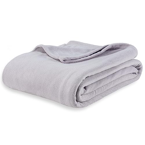 Berkshire Blanket Microfleece King Size Bed Blanket Chateau Gray,Lightweight Soft Breathable Plush Micro Fleece Blanket for Bed Couch Sofa,90x108 Inches - color: Chateau Gray, size: King/Cal King