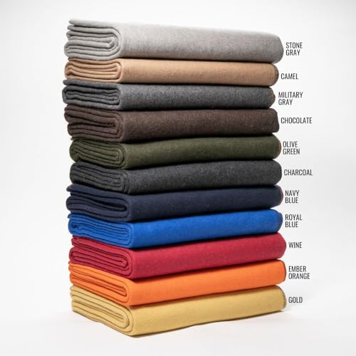 Arcturus Military Wool Blanket - Warm, Thick, Washable - Great for Outdoors, Camping, Stadium Blanket, Picnics, Travel - Car & Bushcraft Survival Kits - color: Royal Blue