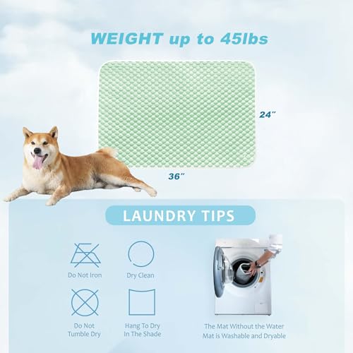MICROCOSMOS Pet Cooling Mat & Sleeping Pad- Breathable Bubble Surface, EZ Clean. Keep Cooling for Pets, Kids and Adults in Summer.(Green, 36" x 24") - color: Green, size: 36" x 24"