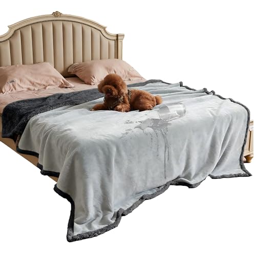Kritter Planet Waterproof Pet Blanket for Bed, Reversible Sherpa Fleece Protector Couch Cover for Pets, Liquid Proof Furniture Protector for Medium Large Dogs - color: Grey/Charcoal Grey, size: 80"x60"