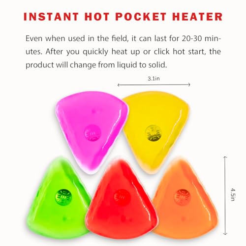 Reusable Pocket Hand Warmers, Reusable Snap Heat Pack, Pouch Gel Hand Warmers Used for Outdoor, Indoor, Working, Studying, Camping, Warm Gifts for Adults or Kids(Set of 5)