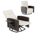 Outdoor Swivel Recliner Chair,Dual-Adjust Outdoor Patio Chair with Adjustable Backrest and Footrest,Wicker Patio Chair with Flip-Up Table for Living Rooms,Pools,Balconies, patios,courtyards