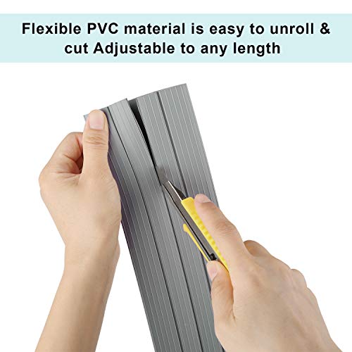 AGPTEK Heavy Duty Floor Cable Cover Cable Protector, 6.5 Ft Floor Cord Protector 3 Channels Floor Cord Cover (Mid Channel 0.93") Contains Cords, Cables and Wires, Good for Office, Home, or Outdoor - color: Grey