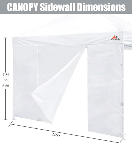 SCOCANOPY Door for 10x10 Canopy Frame Two Central Zipper Design for Easy Entry and Exit,1 Pack Sunwall Only,Khaki - color: Khaki, size: 10X10
