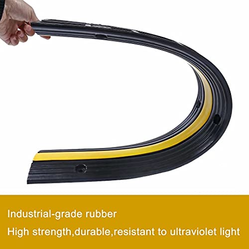 Rubber Cable Ramp Cord Cover Cable Protector Ramps Wire Hose Protective 1 Channel 22000Lbs Load Capacity Traffic Speed Bump for Asphalt Concrete Gravel Driveway Indoor Outdoor, 4 Pack - color: 4 pack