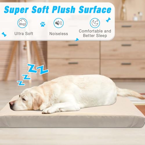 Dog Bed Covers Replacement Washable 100% Waterproof Dog Bed Sheets, Soft & Noiseless Pet Bed Cover, 2 Pack, 30" x 20" Beige - size: Beige-30 x 20 inch