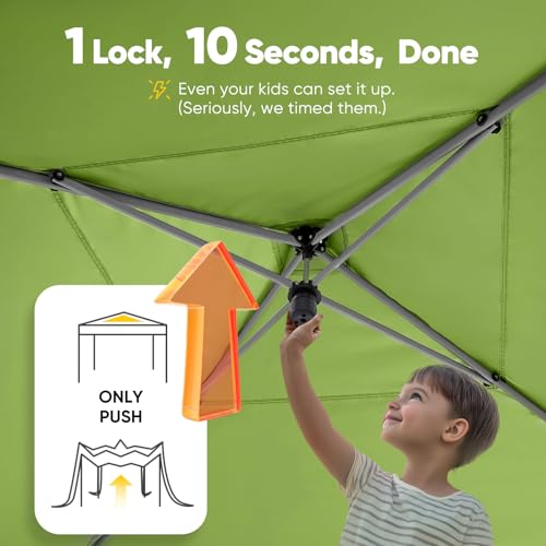 Quictent Privacy 8x8 Pop up Canopy Tent with Sidewalls and Roll-up Ventilated Windows, One Person Easy Setup, Outdoor Commercial Gazebo Shelter Enclosed Waterproof, Bonus 4 Sandbags - color: Green, size: 8x8ft