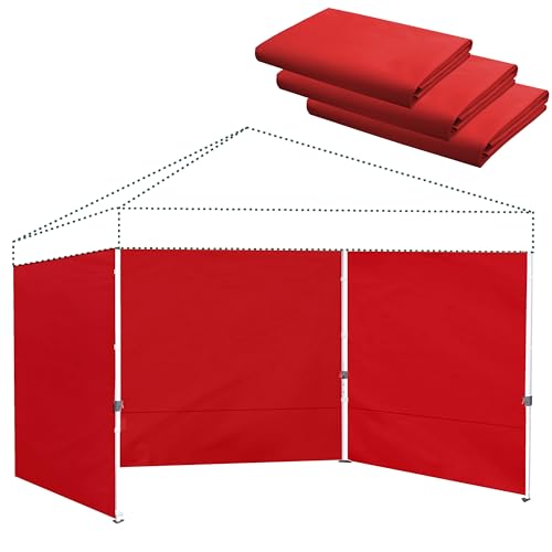 Canopy Sidewalls for 10x10 Pop Up Canopy 99% UV Protection, Waterproof, 3 Pcs Sidewalls Only,(Red) - color: Red, size: 10X10
