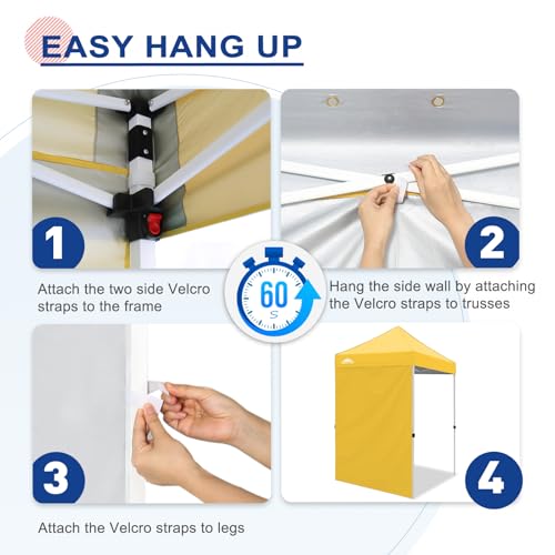 EAGLE PEAK Canopy Sidewall for 5x5 Pop Up Canopy Frame, Single Side Wall Panel Only (Fits 5x5 Straight Leg Frame, Canopy Top or Frame NOT Included), Yellow - color: Yellow