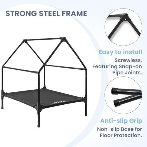 Zooba Outdoor Dog House – Weatherproof Elevated Pet Shelter, Breathable Mesh & Steel Frame, Easy to Assemble & Clean, Large Dog Houses for All Seasons (Green, Large) - color: Green, size: Large: 36 inch