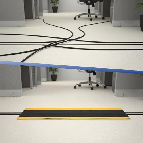 Rubber Cord Cover Mat 47.2in Cable Protector Mat Heavy Duty Grip Cord Hider to Avoid Cable Trips