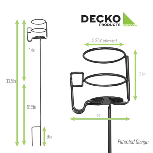 Decko OutDoor 30215 Outdoor Beverage and Phone Holder yard Stakes, heavy duty set of 4