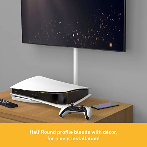 D-Line Half Round Cord Hider, Patented Cable Cover, Hide TV Wall Mount Wires, Raceway for Cords, Decorative Wire Covers, Paintable, Adhesive - 1x 1.18in W x 0.59in H x 39in L - Wood-Effect - color: Wood-Effect, size: 1.18x0.59in - 1x 39in