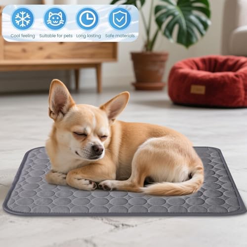 Cooling Dog Mat Extra Large, 28" x 20" Thick & Durable Washable Cooling Mat for Extra Large Dogs, Portable Extended Cooling with Waterproof Color-Changing Arc-Chill Fiber (Q-Max>0.5), Ideal for Summer