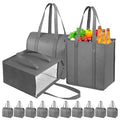Insulated Grocery Bags with Zippered top Frozen Food Shopping Groceries Travel Insulated Tote Cooler Thermal Bags - color: Gray