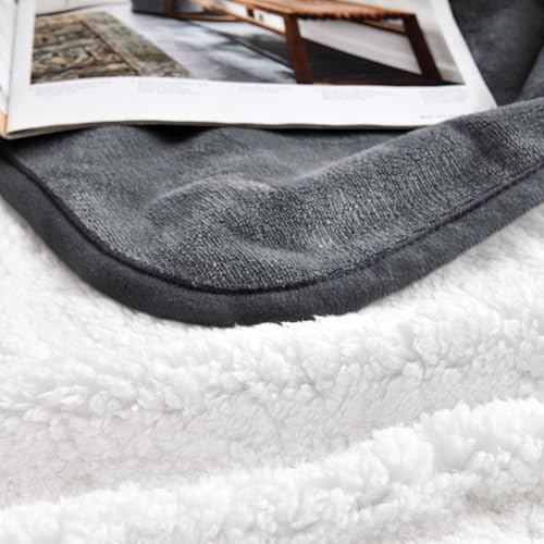 Waterproof Blanket for Bed Couch Sofa, Soft Liquid Pee Proof Pet Blanket for Dog Puppy Cat, Reversible Sherpa Fleece Furniture Protector (Dark Grey, 30x40 inches) - color: Dark Grey, size: 30x40 inches