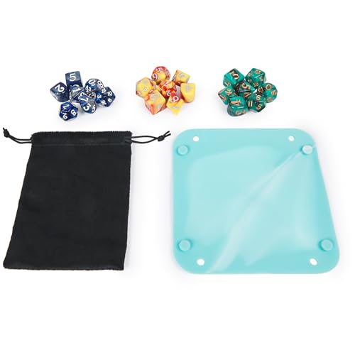 Spin Master Games, Campaign Dice, 3 Sets of Polyhedron Dice for RPG & Board Games, Storage Pouch & Silicone Tray, DND Dungeons and Dragons, MTG Magic The Gathering, for Ages 8 & Up - color: Campaign Dice Set