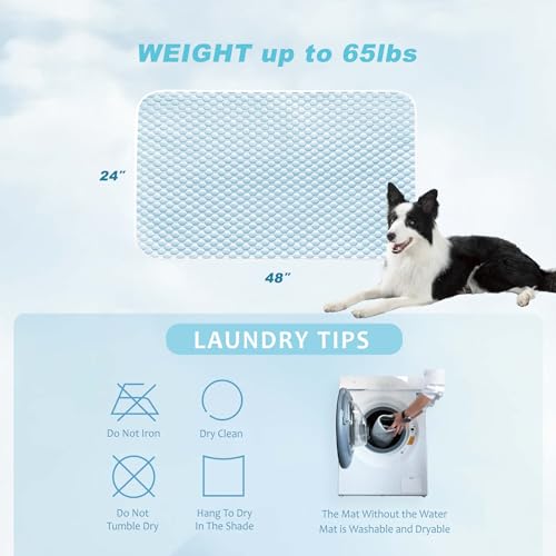 MICROCOSMOS Sleeping Pad & Pet Cooling Mat- Breathable Bubble Surface, EZ Clean. Keep Cooling for Pets, Kids and Adults in Summer.(BlueWhite, 48" x 24") - color: BlueWhite, size: 48" x 24"