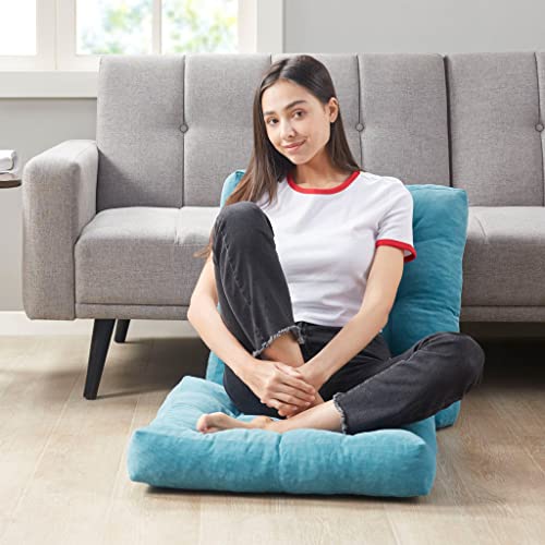Degrees of Comfort Meditation Floor Pillow, Square Large Pillows Seating for Adults, Tufted Corduroy Thick Cushion for Living Room Tatami, Turquoise, 22x22 Inch - color: Square | Turquiose | 1 Pack, size: 1 Pack