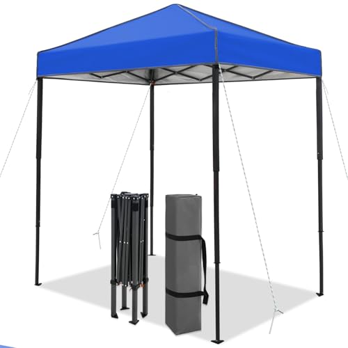 6x4 Pop Up Canopy Tent, Instant Portable Beach Canopy, Outdoor Tent with Carry Bag for Camping, Sports, Tailgating, Events, Blue - color: Blue, size: W/O Wall