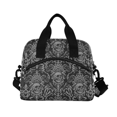 Skull Gothic Insulated Lunch Bag Reusable Lunch Tote Bag Cooler Bag for Women Men Adult Lunch Box with Adjustable Shoulder Strap Leakproof Lunch Bag for Work School Picnic Camping - color: Skull-1