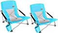 Nice C Low Beach Chair, Beach Chairs for Adults 2 Pack, Sling, Folding, Portable, Concert, Kids, Boat, River, Sand Chair, Sillas De Playa, with Cup Holder & Carry Bag (2 Pack of Blue) - color: Ocean_2