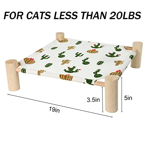 Patas Lague Cat and Dog Hammock Bed for Small Dogs, Brethable Wooden Cat Pet Rabbit Elevated Cooling Outdoor Bed Cots Furniture for Summer Trees - color: Trees